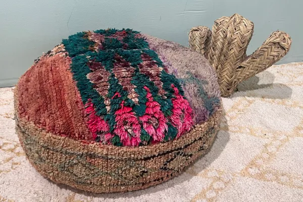 Ronde Marokkaanse Poef nr.86214 60cm x 25cm incl. vulling