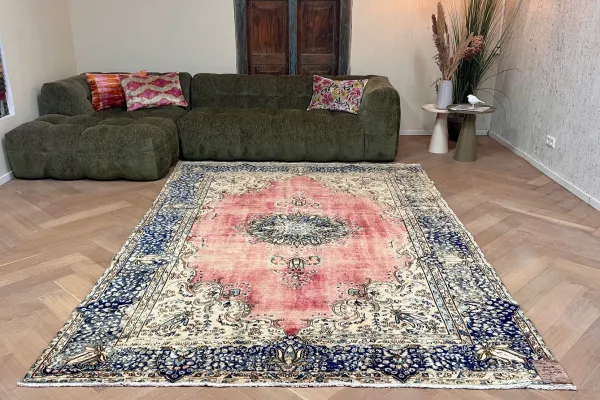 Vintage kirman vloerkleed 65078 310cm x 213cm