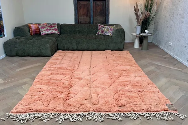 VERKOCHT Beni ouarain vloerkleed oranje / roze 49863 300cm x 200cm