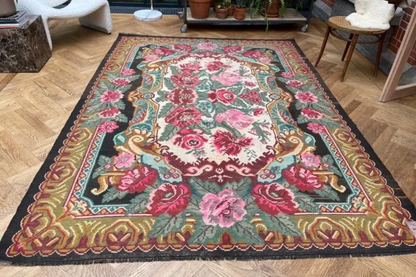 Rozenkelim authentiek, handgeweven in Moldavië 80620 300cm x 210cm