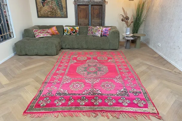 SALE berber vloerkleed roze 42007 315cm x 207cm  