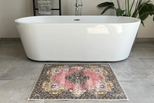 Badmat geel, groen, rood  90cm x 70cm