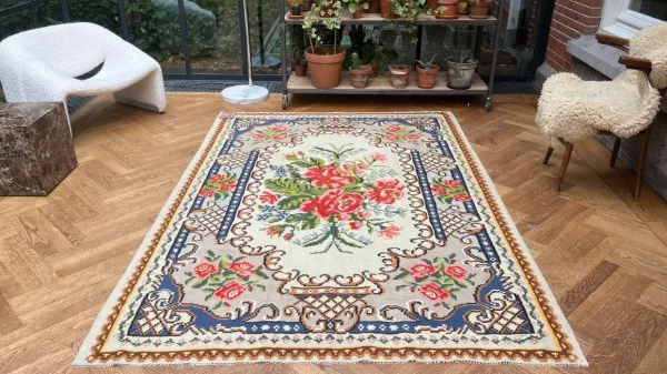 Rozenkelim authentiek, handgeweven in Moldavië 23282 252cm x 170cm 