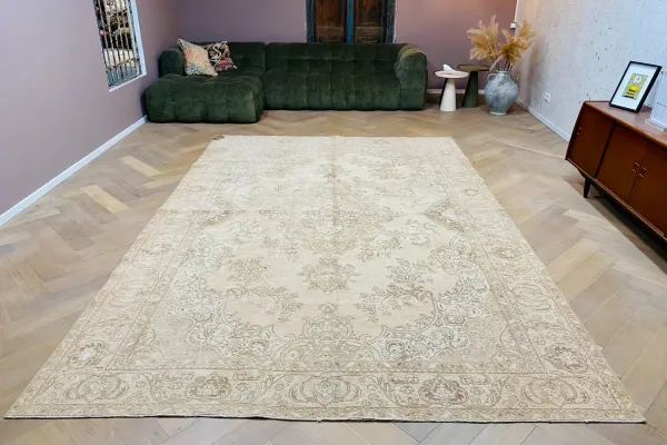 Vintage vloerkleed beige nr.19410 365cm x 245cm  