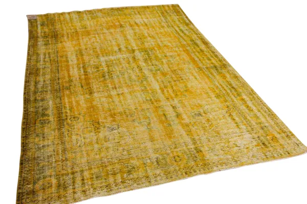 Vintage vloerkleed geel nr:27430 286cm x 187cm