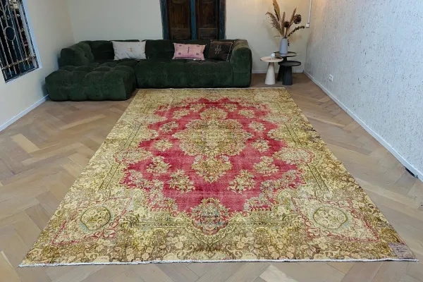 Vintage perzisch kirman vloerkleed 62911 389cm x 250cm