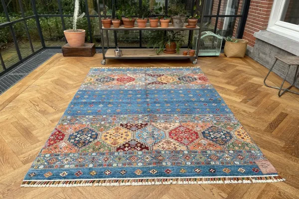 Handgemaakt vloerkleed uit Afghanistan 13218 239cm x 173cm