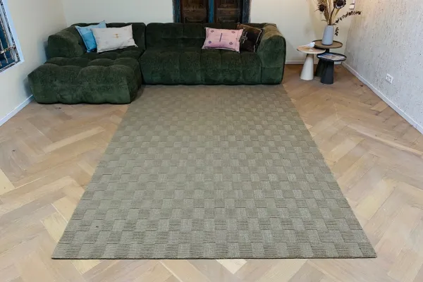 SAMPLE Sale Handgemaakt bruin vloerkleed van wol uit India 22501 300cm x 200cm