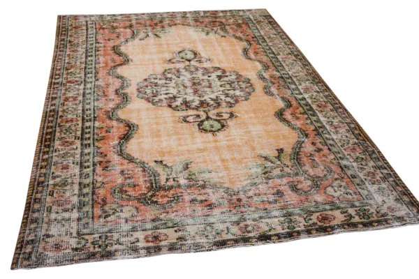 Vintage vloerkleed oranje 33522 257cm x 187cm