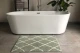 SALE Badmat beni ouarain patroon (80cm x 60cm) groen met wit, incl. antislip 