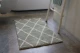 Sale Badmat beni ouarain patroon (80cm x 60cm) groen met wit, incl. antislip showroom model