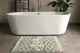 Badmat beni ouarain patroon (80cm x 60cm) groen met wit, incl. antislip 