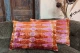 Sale Ikat Velvet kussen roze oranje 60cm x 40cm incl binnen kussen (klein vlekje)