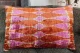Ikat Velvet kussen roze oranje 60cm x 40cm incl binnen kussen