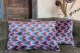 Ikat Velvet kussen blauw roze 60cm x 40cm incl binnen kussen 
