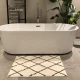 Badmat beni ouarain patroon (80cm x 60cm) wit met bruin, incl. antislip