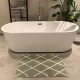 Sale Badmat beni ouarain patroon (80cm x 60cm) groen met wit, incl. antislip showroom model