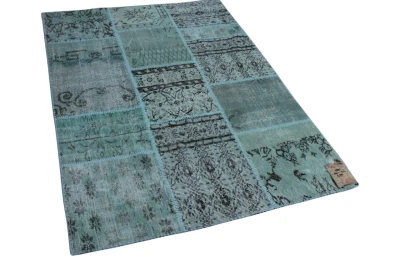 patchwork vloerkleed misty green 200cm x 140cm