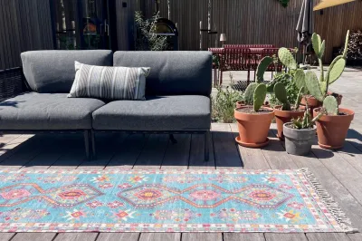 SALE Buitenkleed rozenkelim loper 6680 240cm x 80cm showroom model