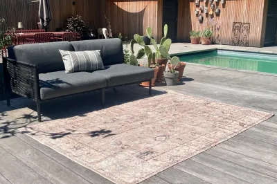 SALE Buitenkleed rozenkelim 230cm x 160cm gemaakt van PET Flessen Showroom model