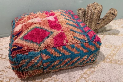 Marokkaanse Poef nr.20213 60cm x 60cm x 25cm incl. vulling