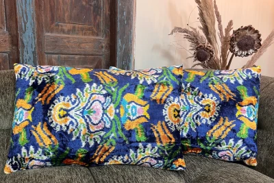 Ikat Velvet kussen 60cm x 40cm incl binnen kussen nr.98686