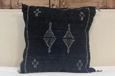 Sabra Kussen uit Marokko zwart 45cm x 45cm incl vulling nr.64069