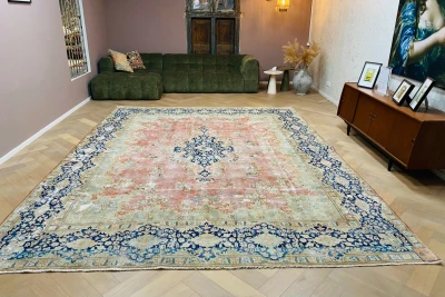 Vintage kirman vloerkleed 60146 396cm x 306cm