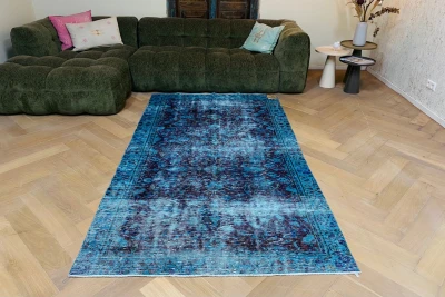 sale Vintage vloerkleed turquoise 17280 252cm x 141cm