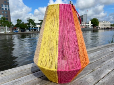 Kleurrijke jute lantaarn groot nr.844  